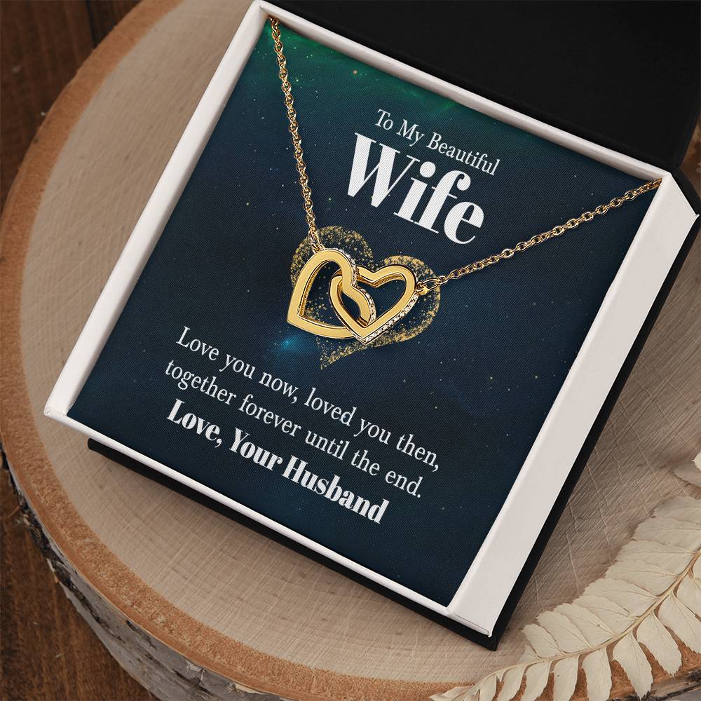 To My Beautiful Wife | Double Heart Necklace
