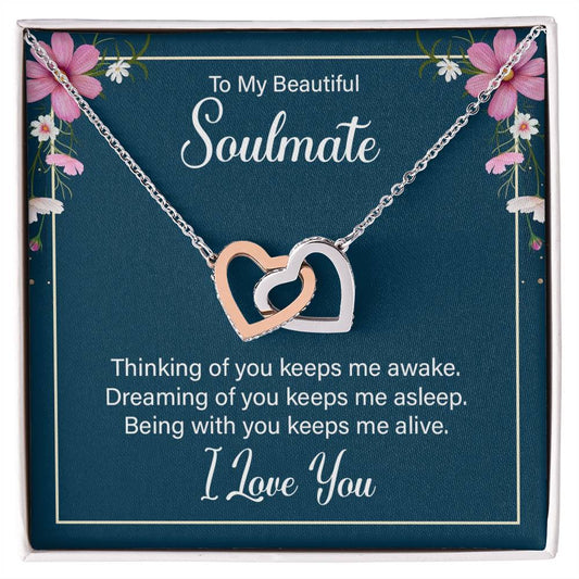 To My Soulmate | Interlocking Hearts Necklace