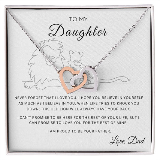 To My Daughter | Interlocking Hearts | From Dad (Lion)