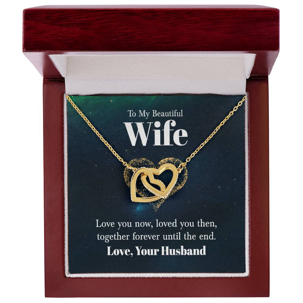 To My Beautiful Wife | Double Heart Necklace