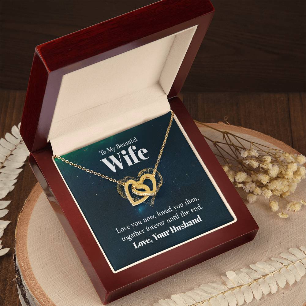 To My Beautiful Wife | Double Heart Necklace