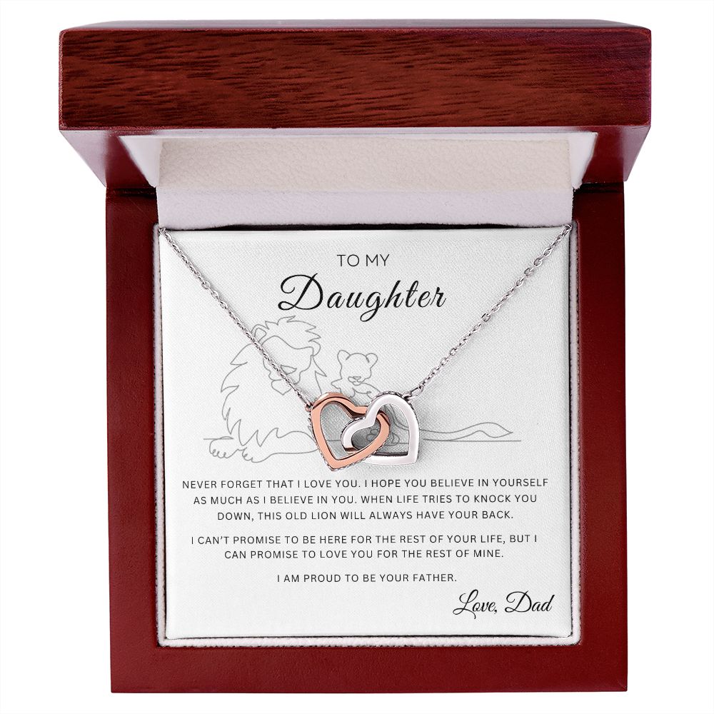 To My Daughter | Interlocking Hearts | From Dad (Lion)