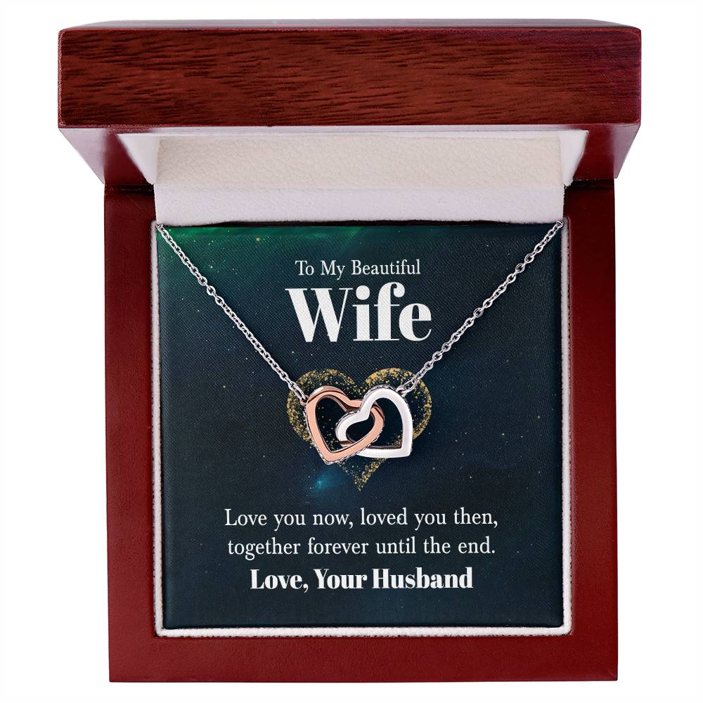 To My Beautiful Wife | Double Heart Necklace