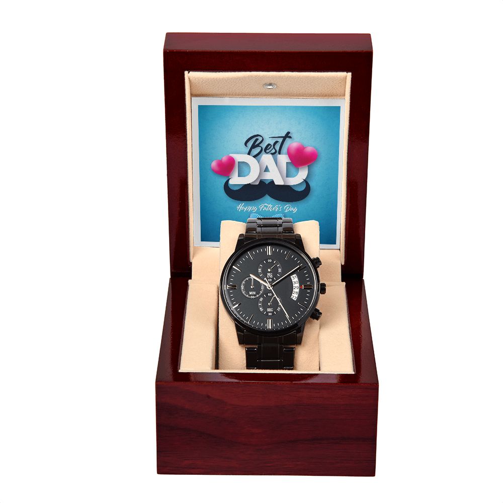Best Dad | Happy Father's Day | Black Chronograph Watch