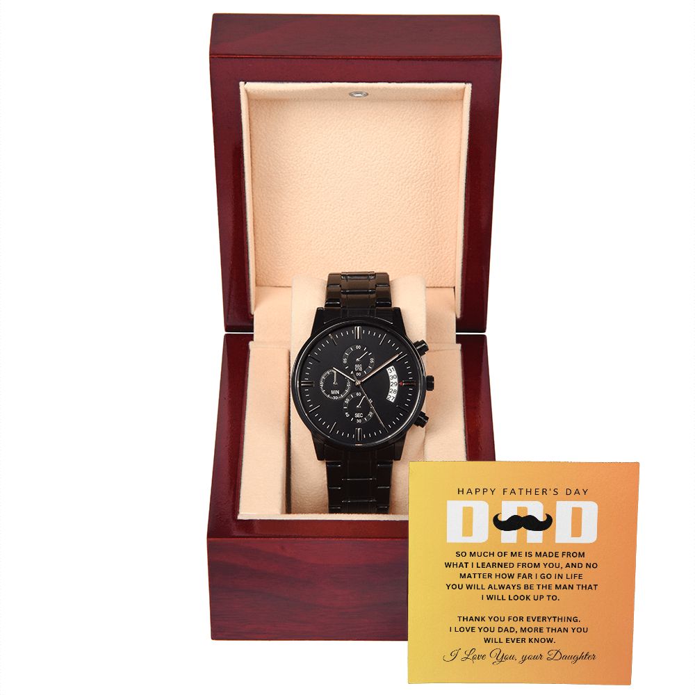 To My Dad | Happy Father's Day | Black Chronograph Watch