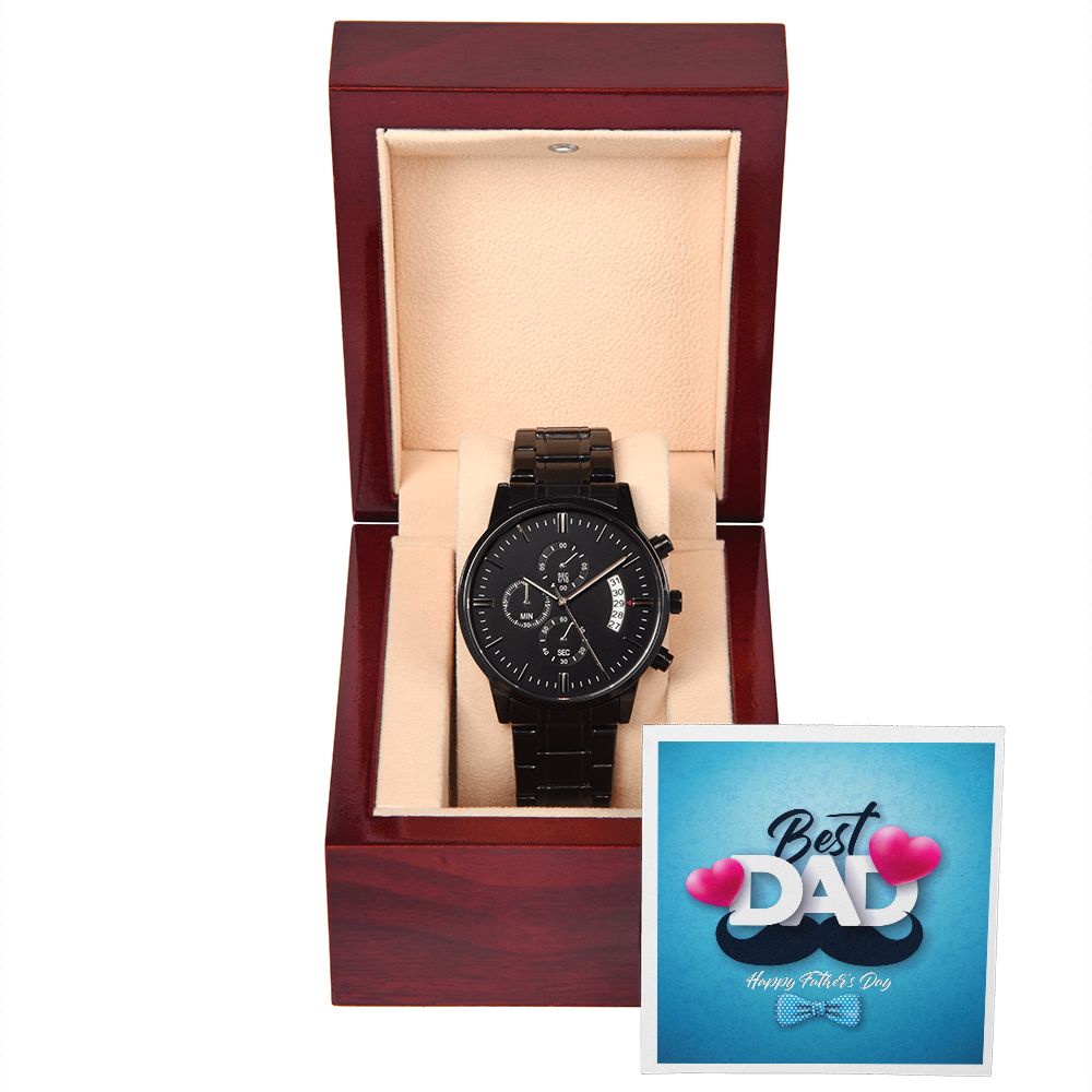 Best Dad | Happy Father's Day | Black Chronograph Watch