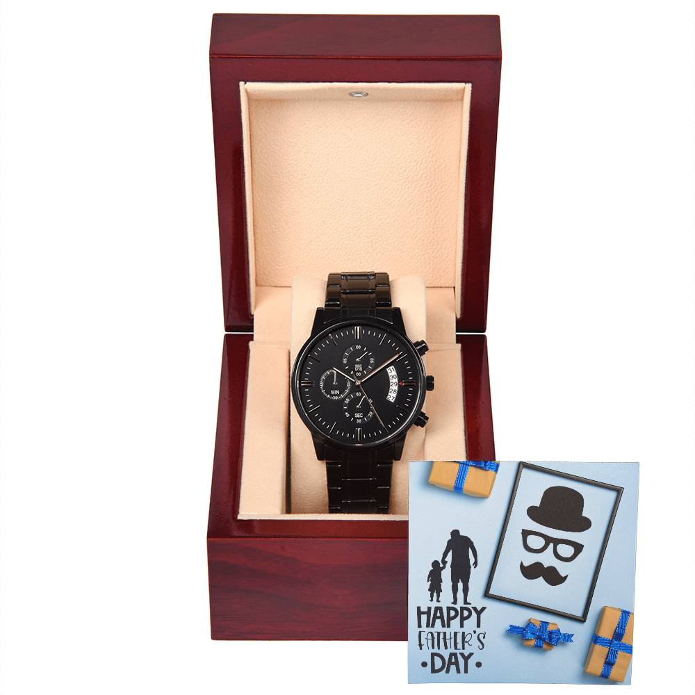 Happy Father's Day | Black Chronograph Watch