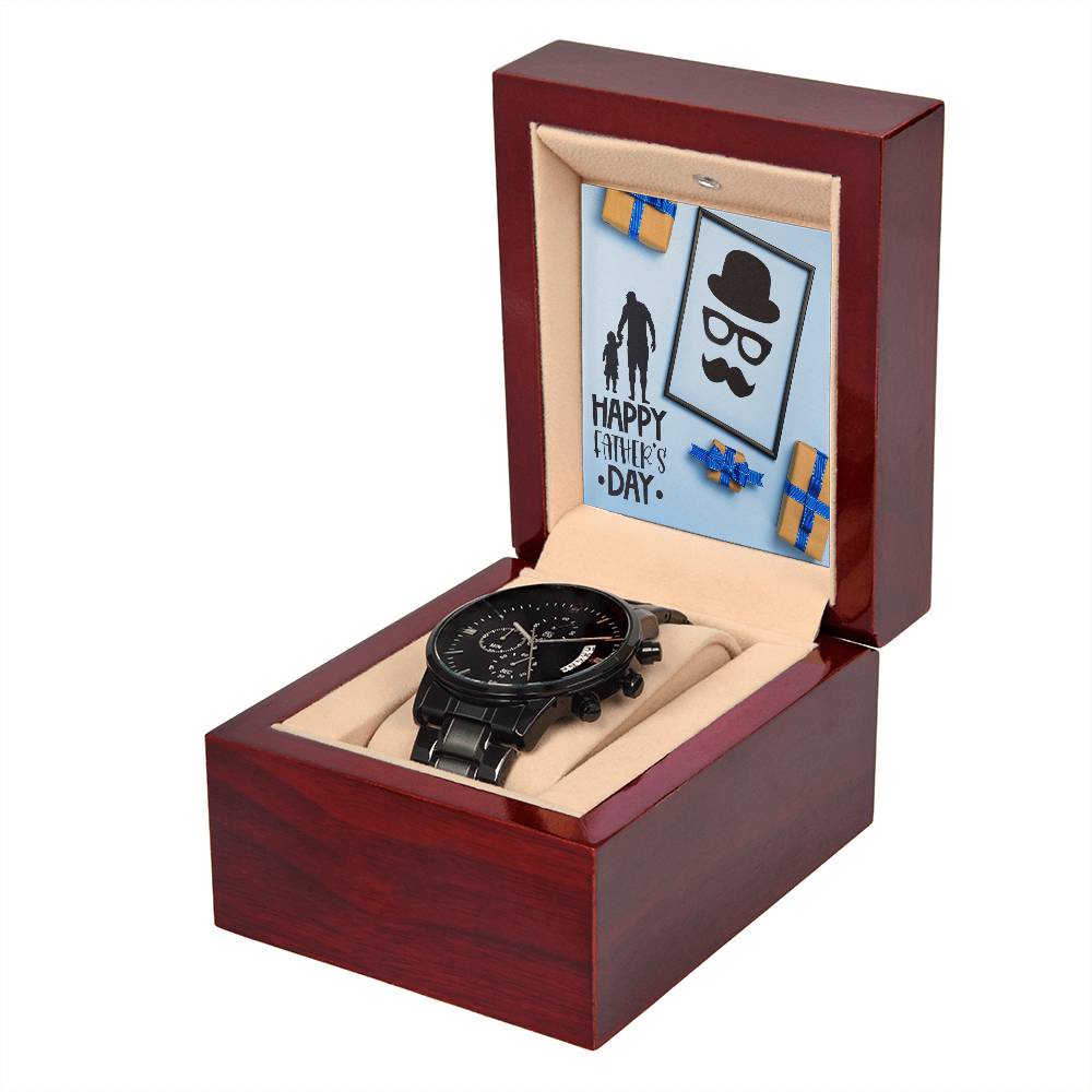 Happy Father's Day | Black Chronograph Watch
