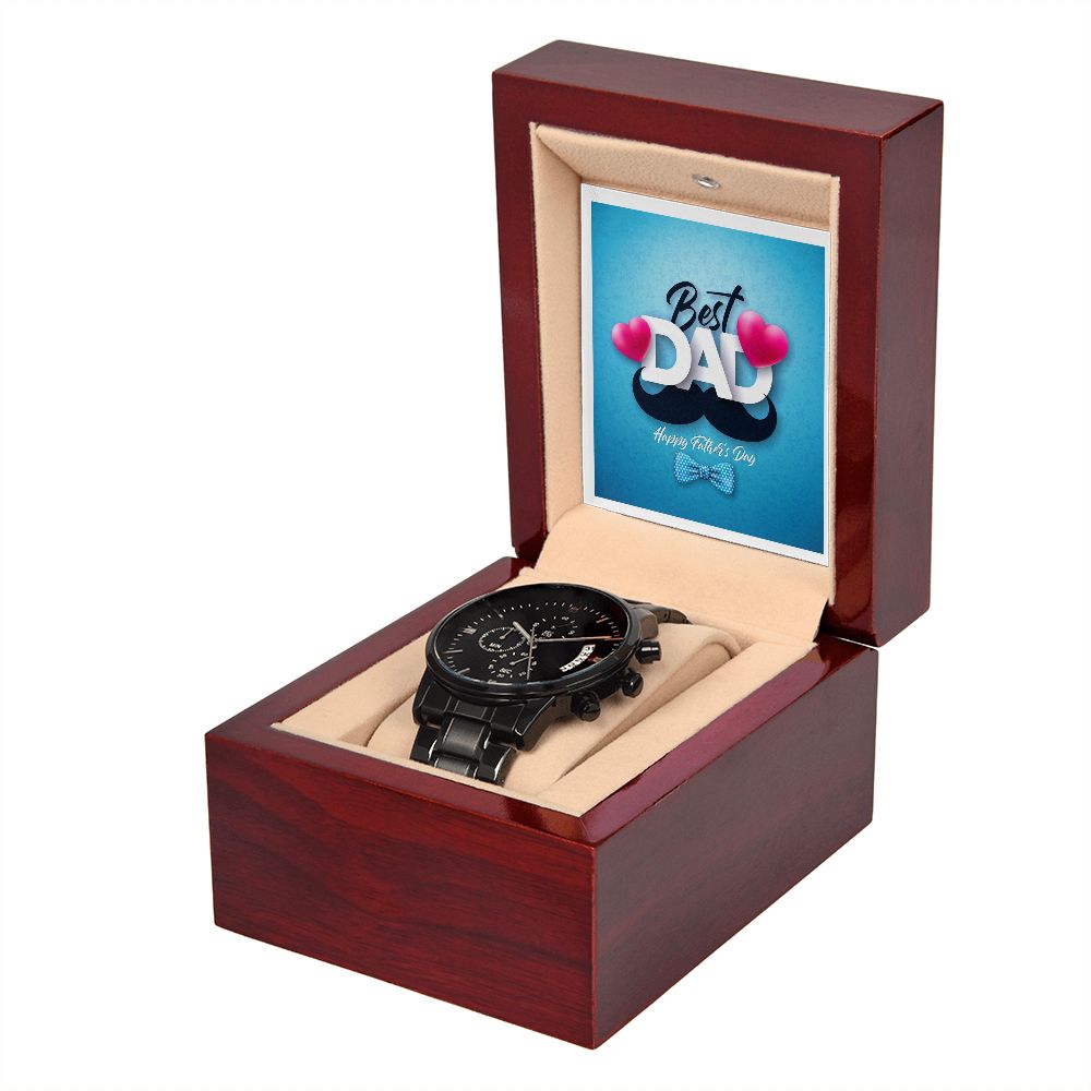 Best Dad | Happy Father's Day | Black Chronograph Watch