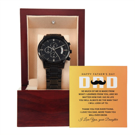 To My Dad | Happy Father's Day | Black Chronograph Watch