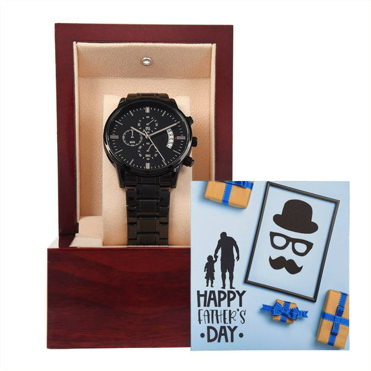 Happy Father's Day | Black Chronograph Watch