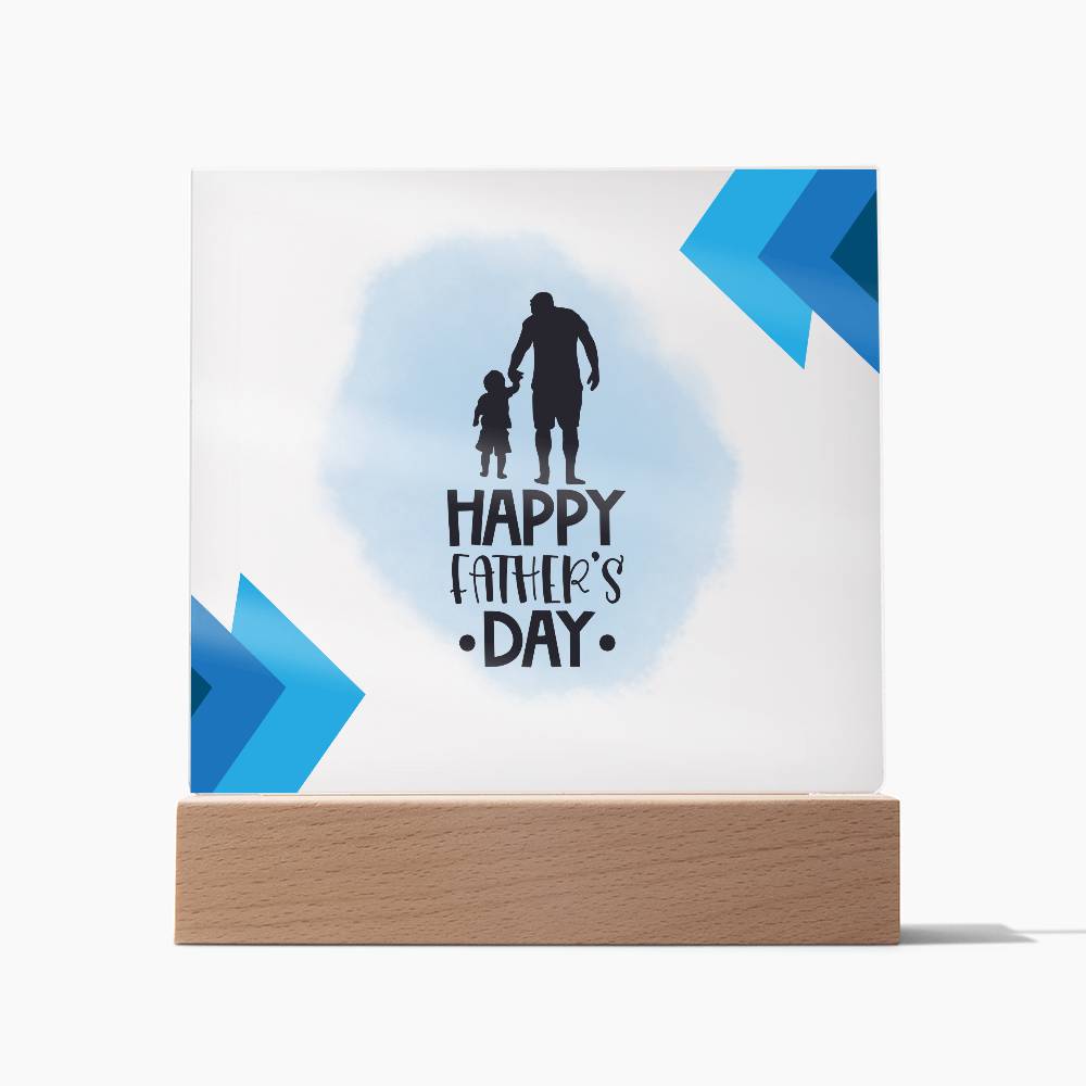 Happy Father's Day | Child and Dad | Acrylic Square Plaque