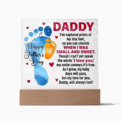 1st Father's Day | From Baby | Square Acrylic Plaque