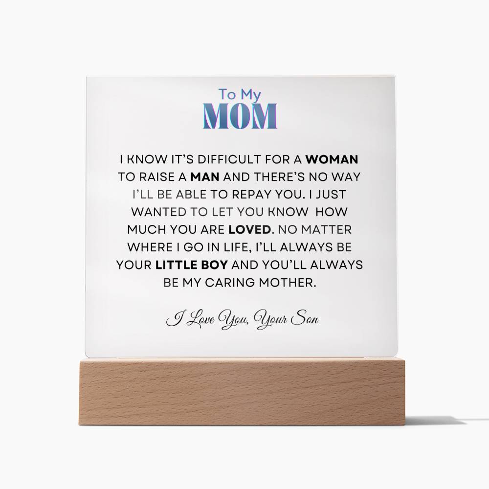 To My Mom | From your Son | Acrylic Square Plaque