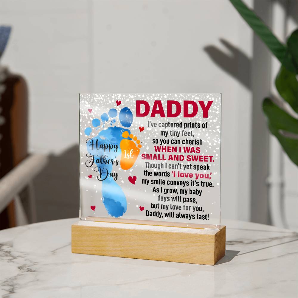 1st Father's Day | From Baby | Square Acrylic Plaque