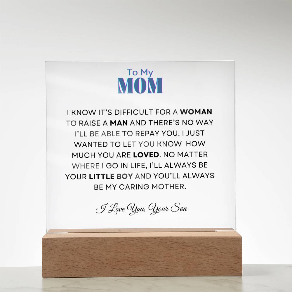 To My Mom | From your Son | Acrylic Square Plaque