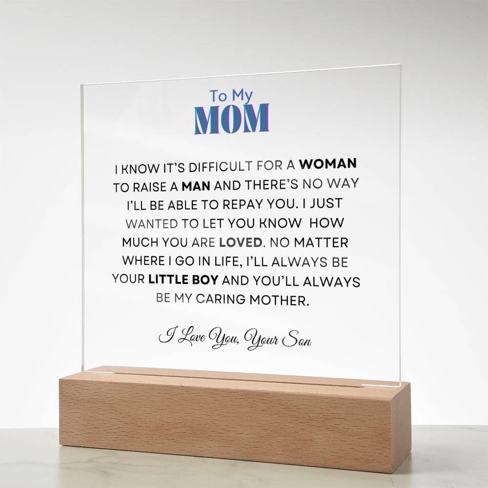 To My Mom | From your Son | Acrylic Square Plaque