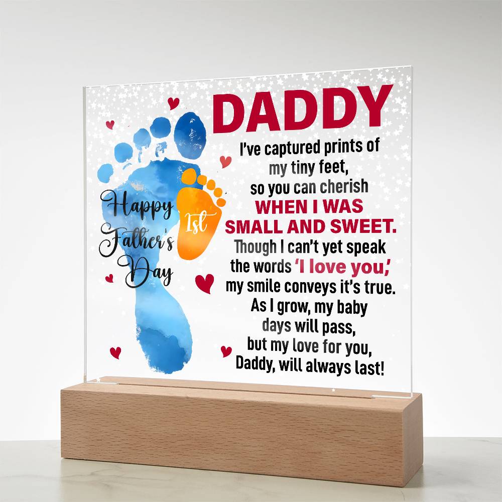 Happy 1st Father's Day | From Baby | Acrylic Plaque Square