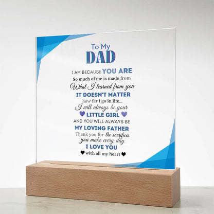 To My Dad | From your Daughter | Acrylic Square Plaque