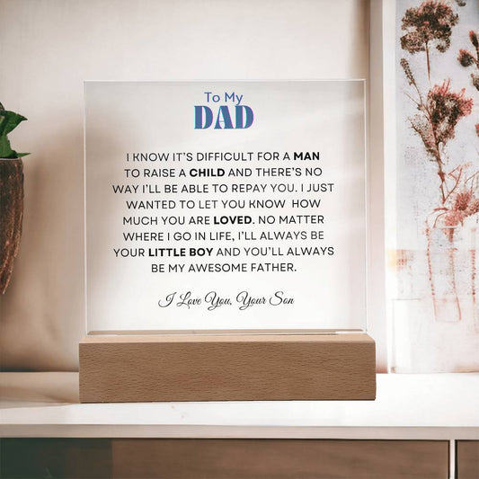 To My Dad | From your Son | Acrylic Plaque Square