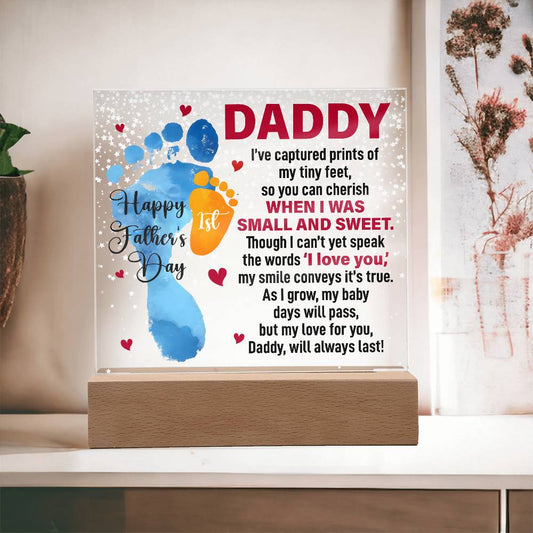 Happy 1st Father's Day | From Baby | Acrylic Plaque Square