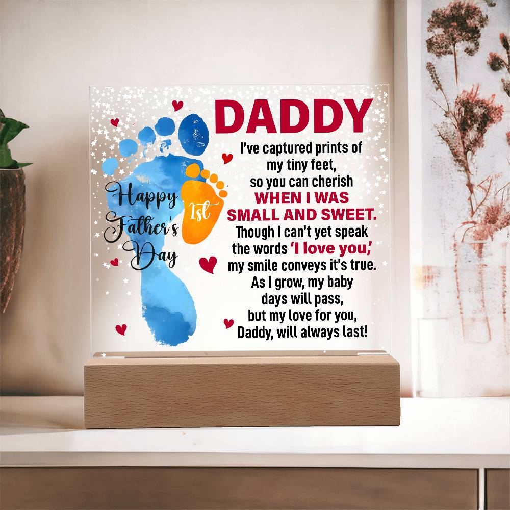 1st Father's Day | From Baby | Square Acrylic Plaque