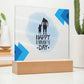 Happy Father's Day | Child and Dad | Acrylic Square Plaque