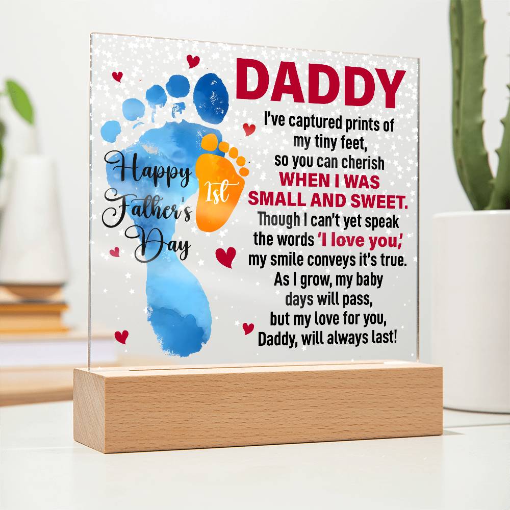 Happy 1st Father's Day | From Baby | Acrylic Plaque Square