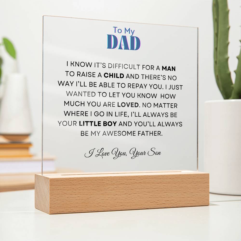 To My Dad | From your Son | Acrylic Square Plaque