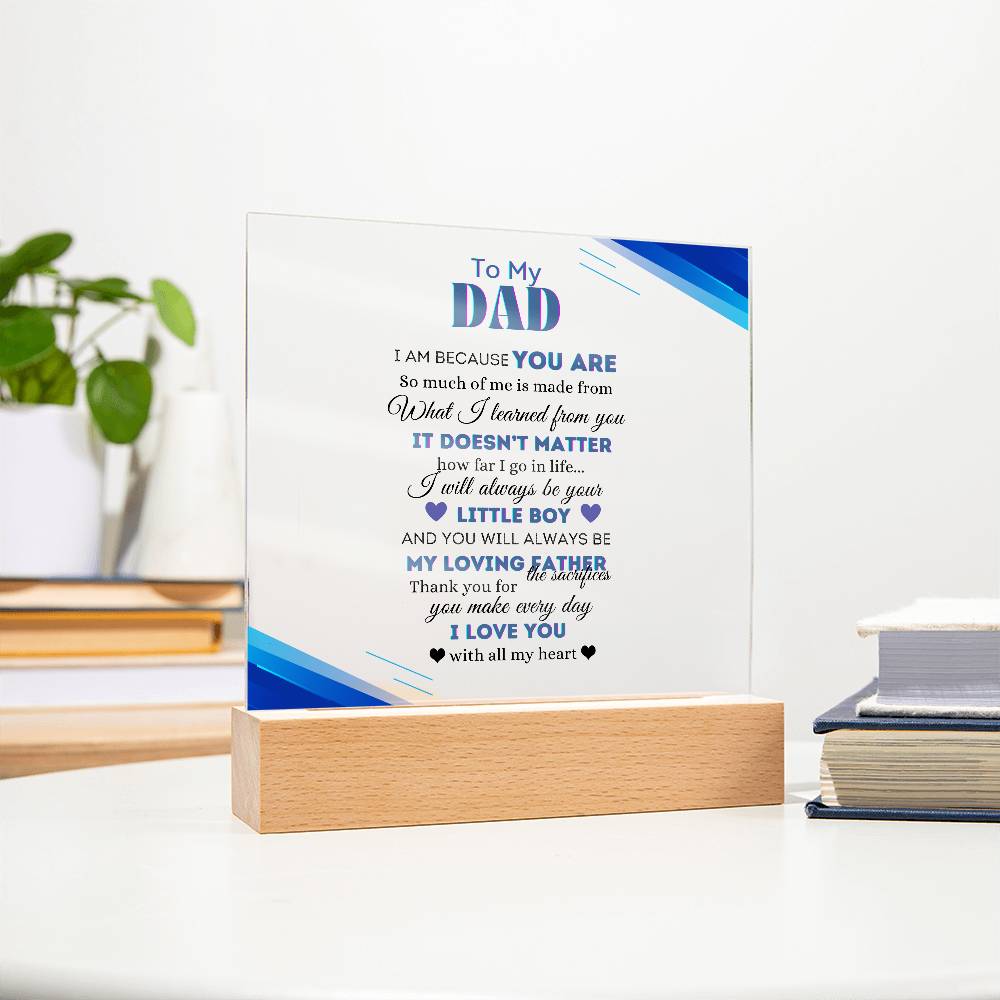 To My Dad | From your Son | Acrylic Square Plaque