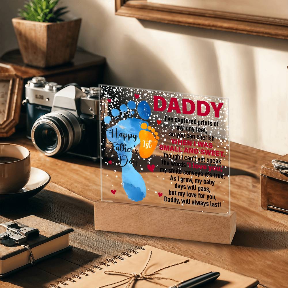 1st Father's Day | From Baby | Square Acrylic Plaque