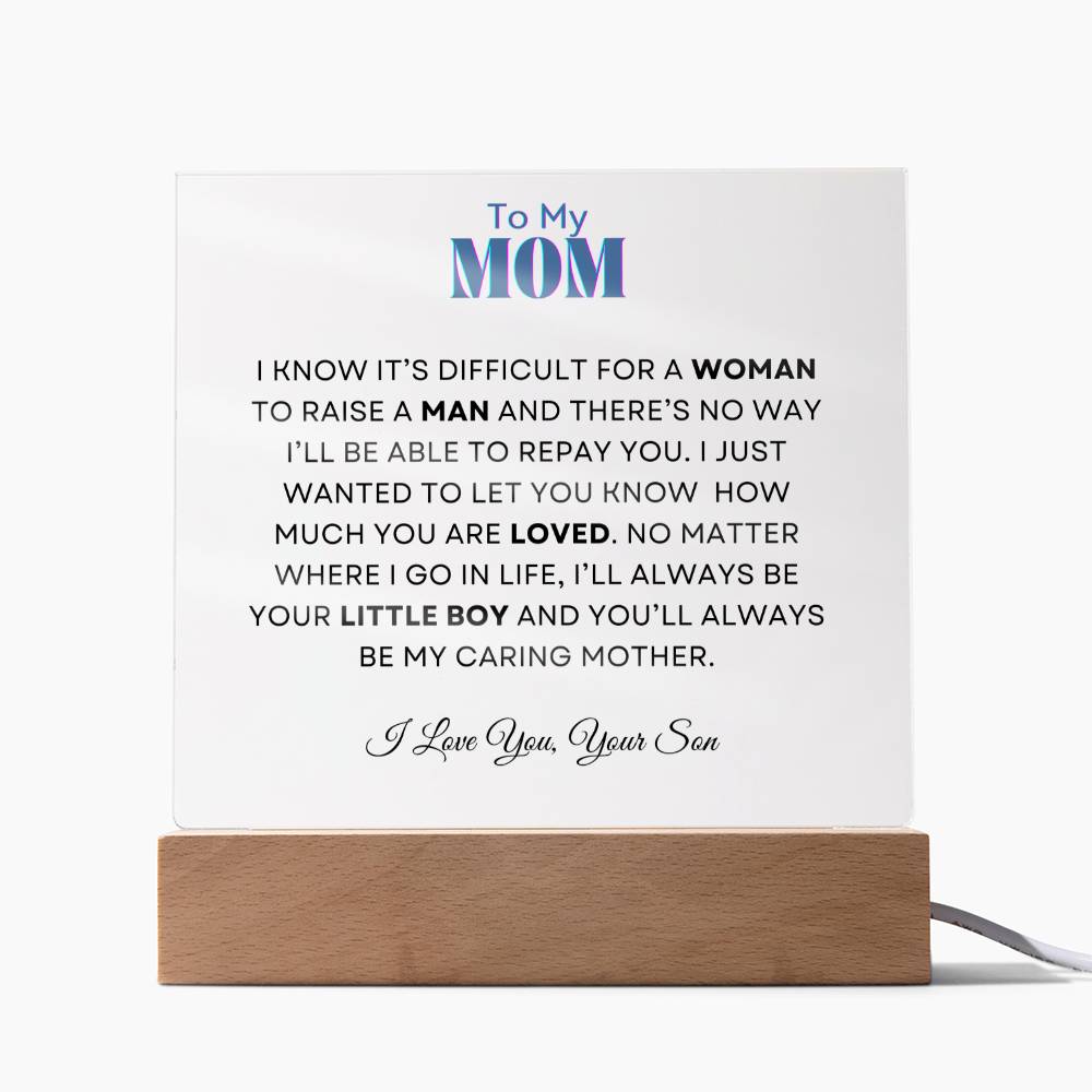 To My Mom | From your Son | Acrylic Square Plaque