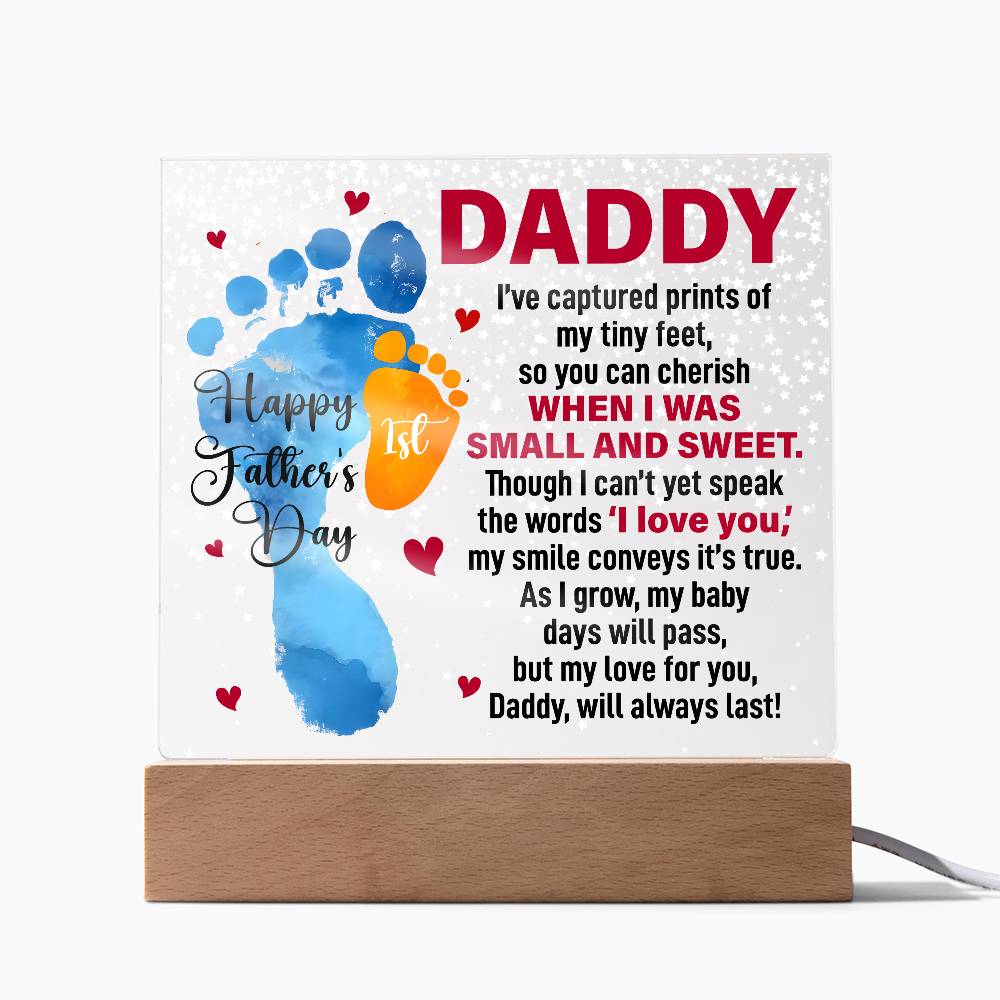 1st Father's Day | From Baby | Square Acrylic Plaque