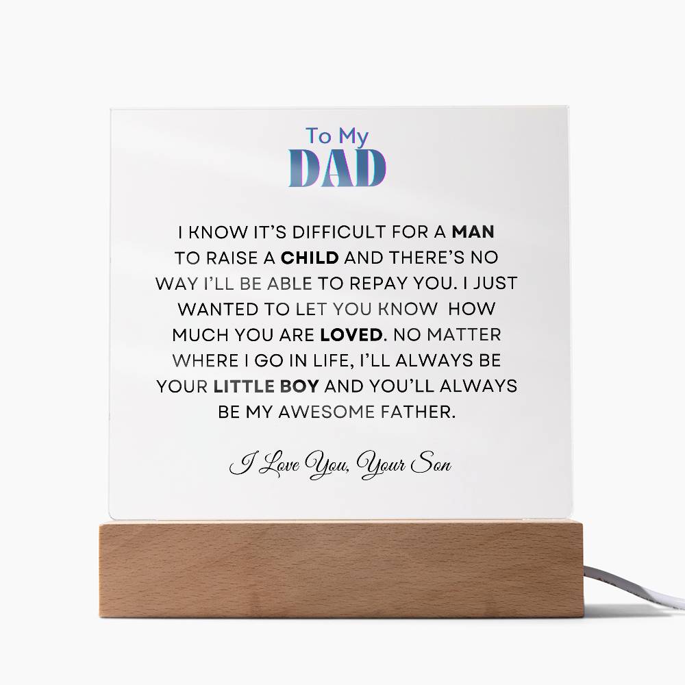 To My Dad | From your Son | Acrylic Square Plaque