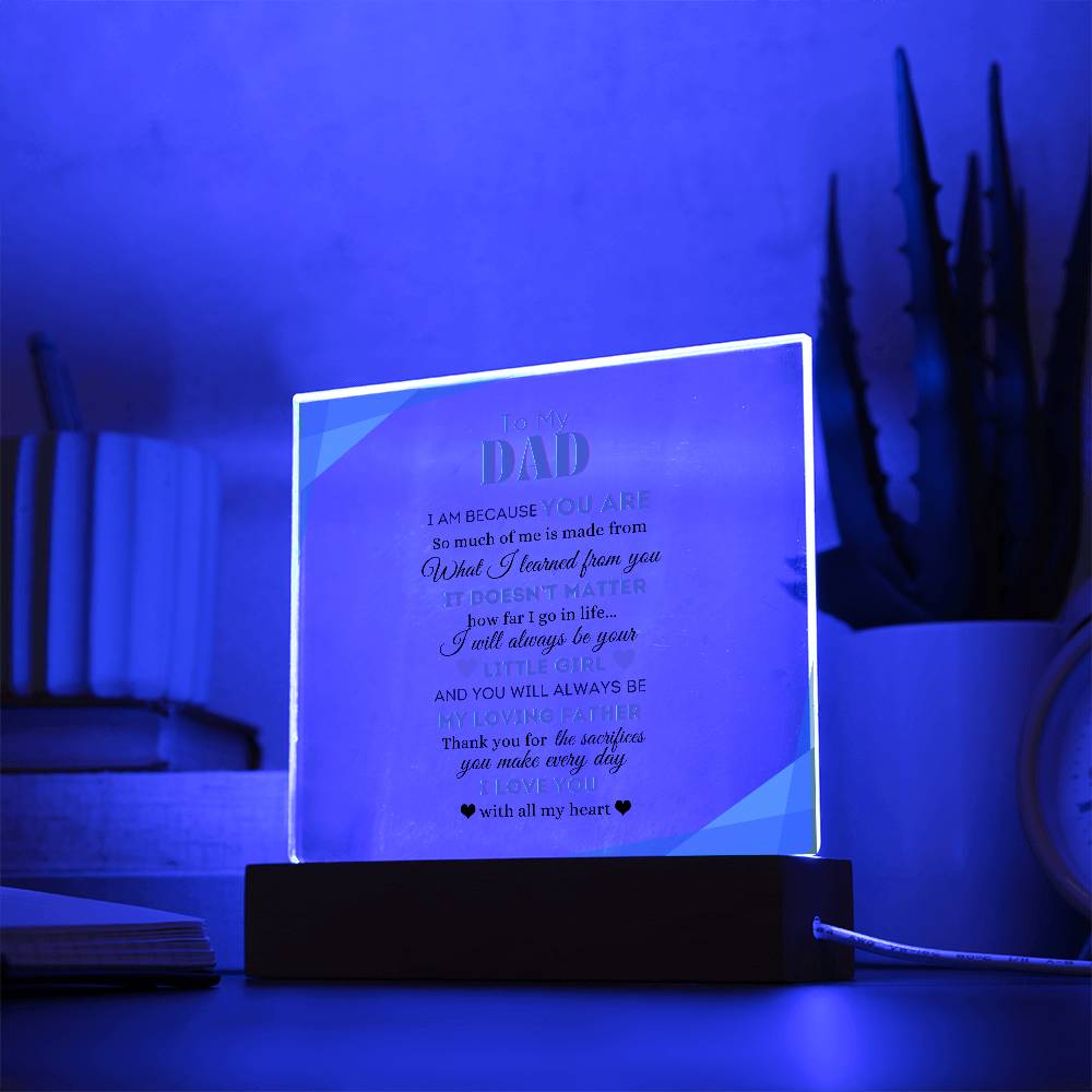 To My Dad | From your Daughter | Acrylic Square Plaque