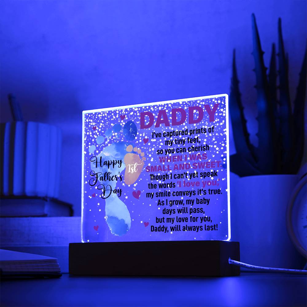 1st Father's Day | From Baby | Square Acrylic Plaque