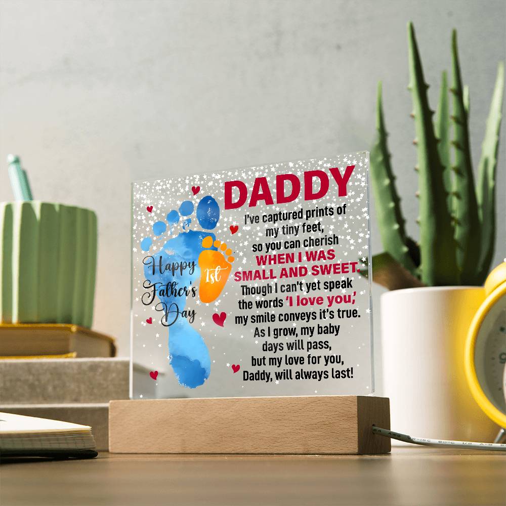 1st Father's Day | From Baby | Square Acrylic Plaque