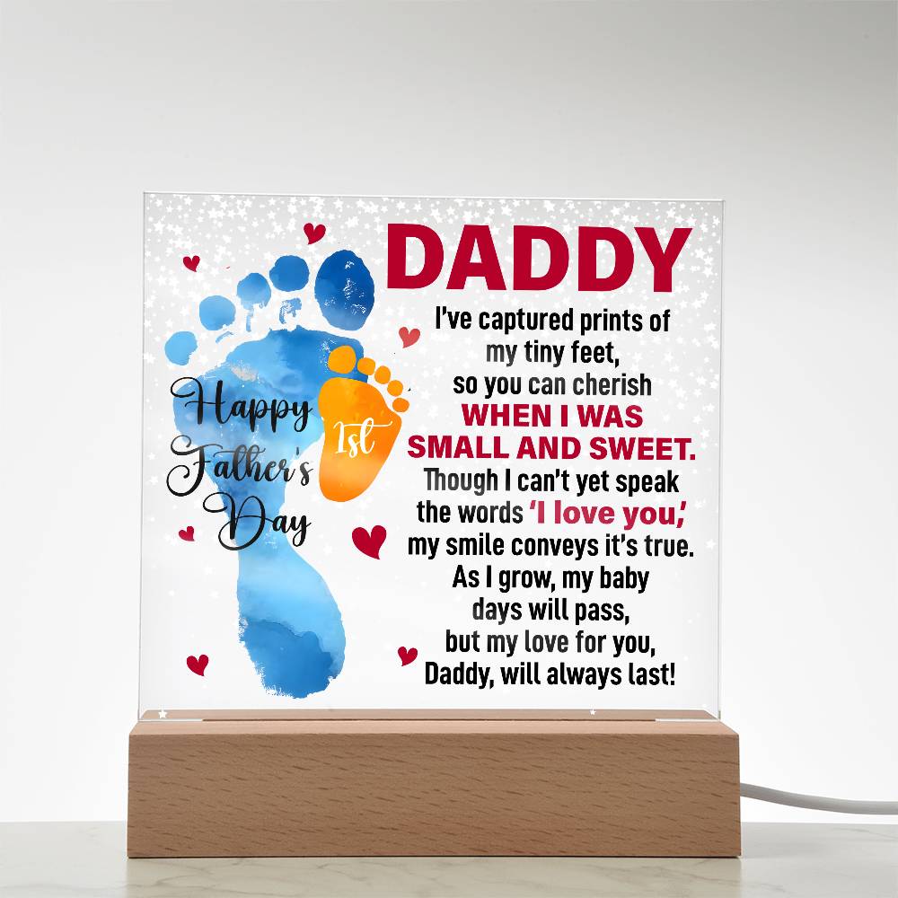 Happy 1st Father's Day | From Baby | Acrylic Plaque Square