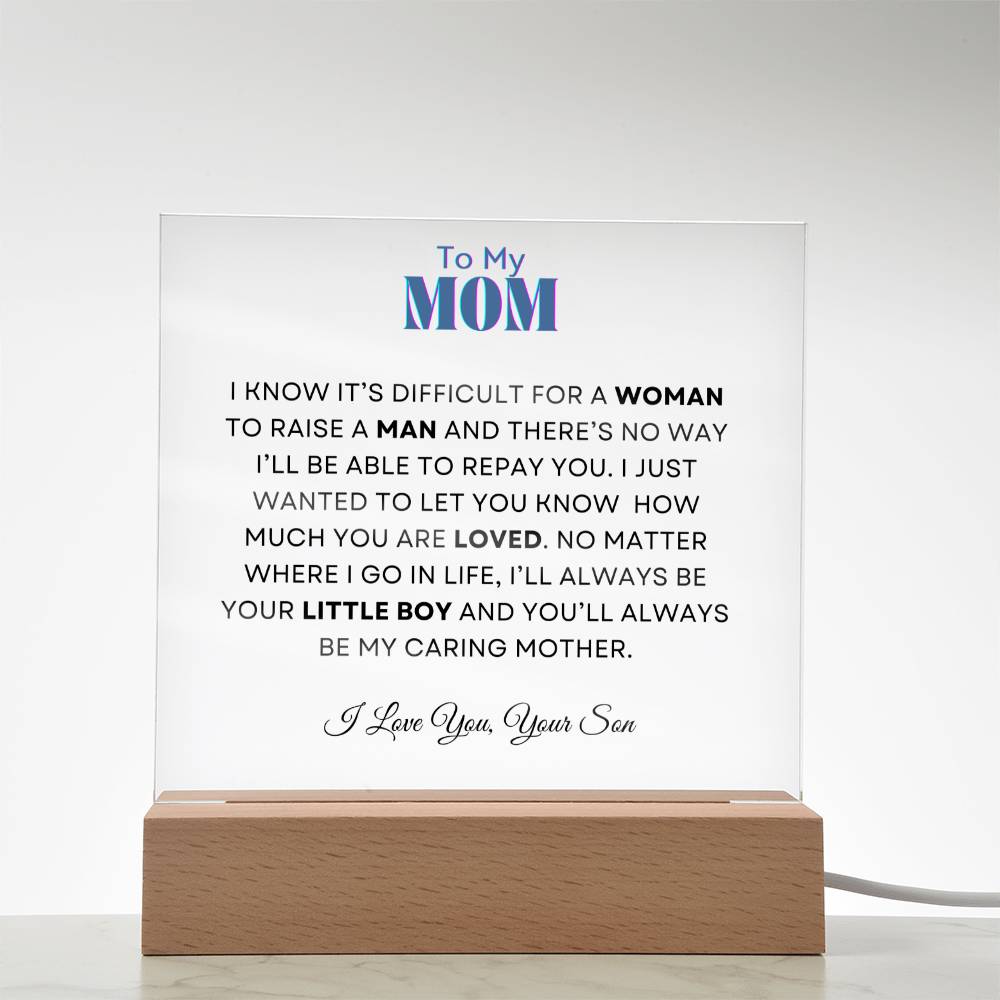 To My Mom | From your Son | Acrylic Square Plaque