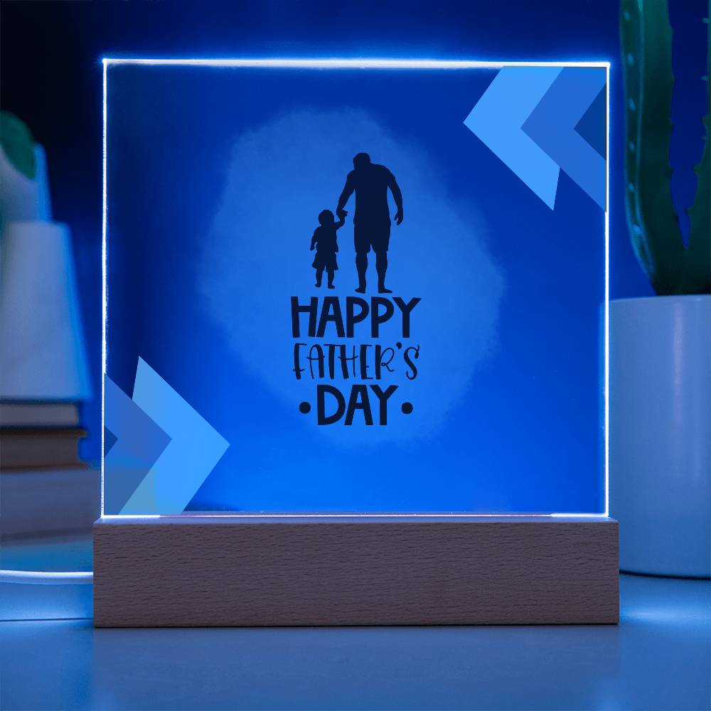 Happy Father's Day | Child and Dad | Acrylic Square Plaque