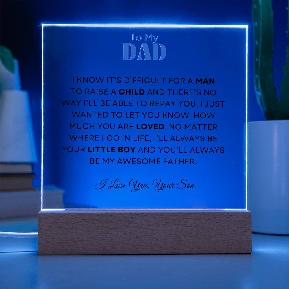 To My Dad | From your Son | Acrylic Square Plaque