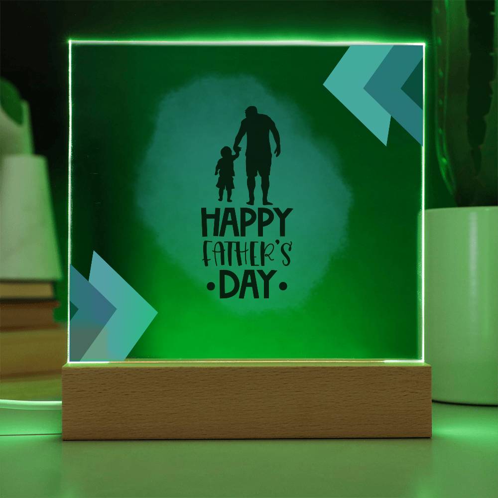 Happy Father's Day | Child and Dad | Acrylic Square Plaque