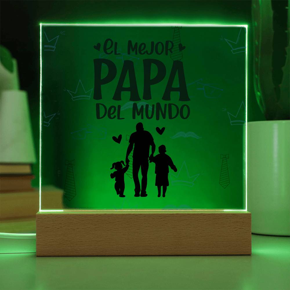 El mejor Papá del Mundo | Placa de Acrílico Cuadrada