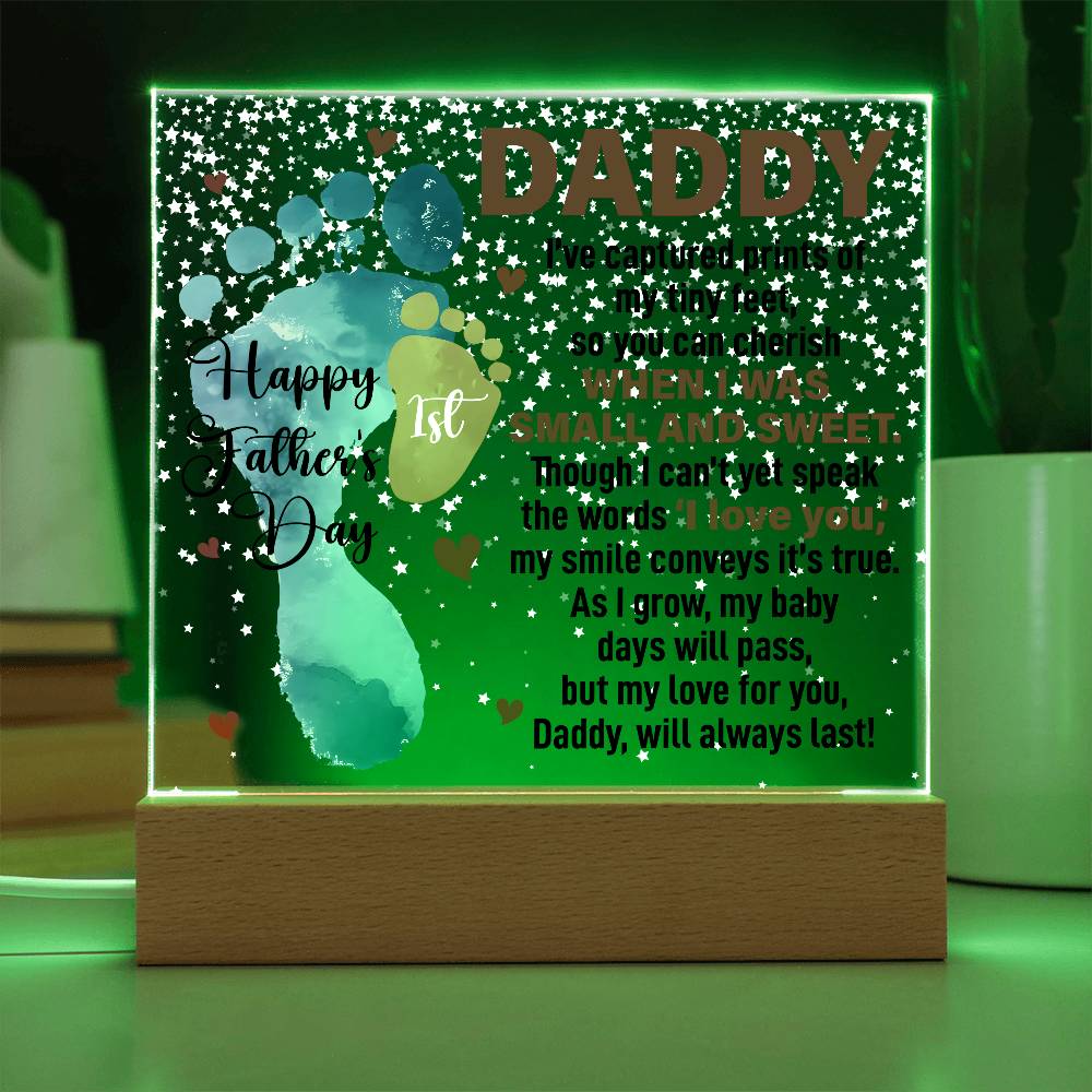 1st Father's Day | From Baby | Square Acrylic Plaque