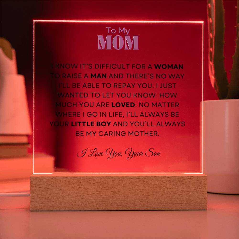 To My Mom | From your Son | Acrylic Square Plaque
