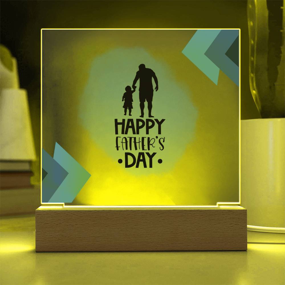 Happy Father's Day | Child and Dad | Acrylic Square Plaque