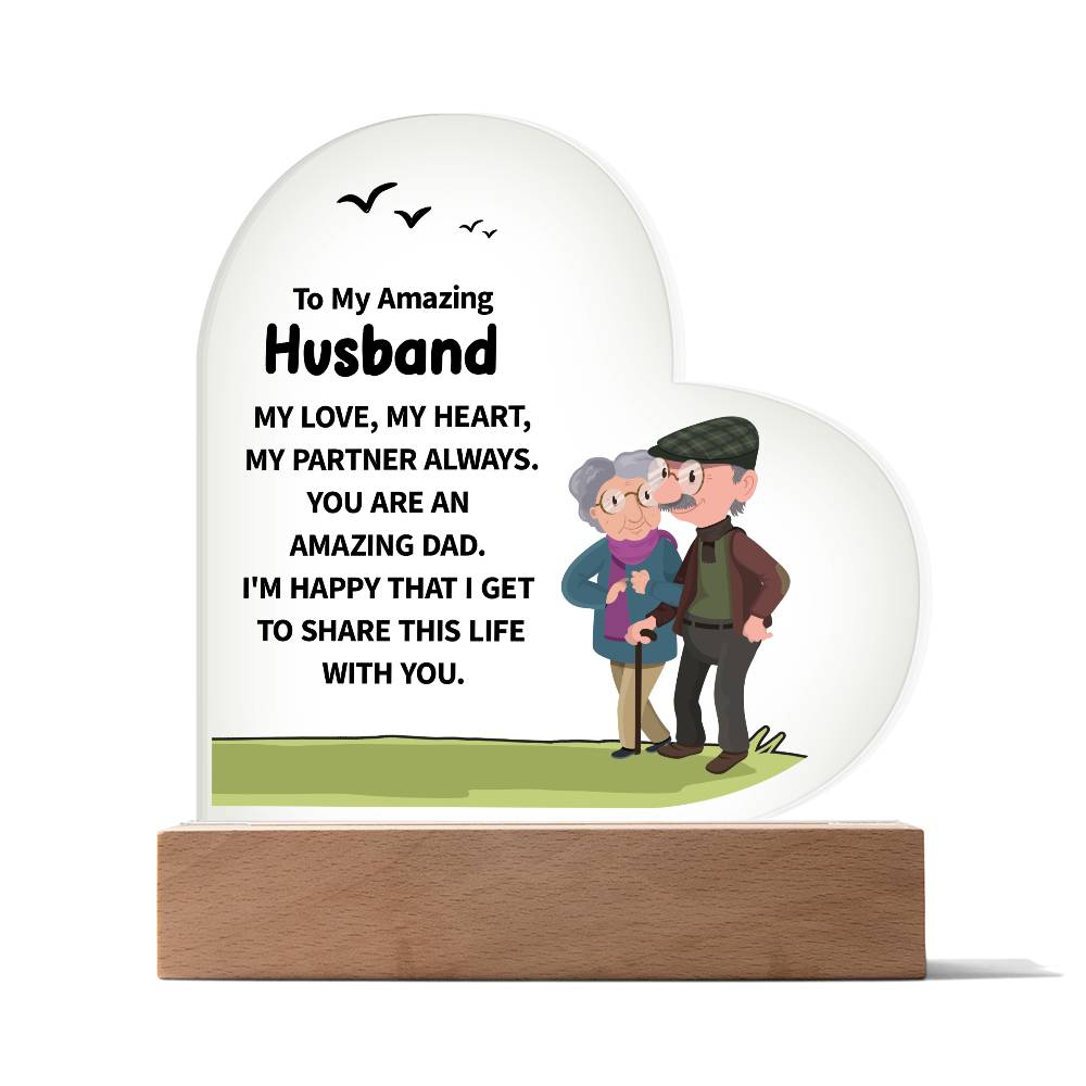 To My Amazing Husband | Heart Acrylic Plaque