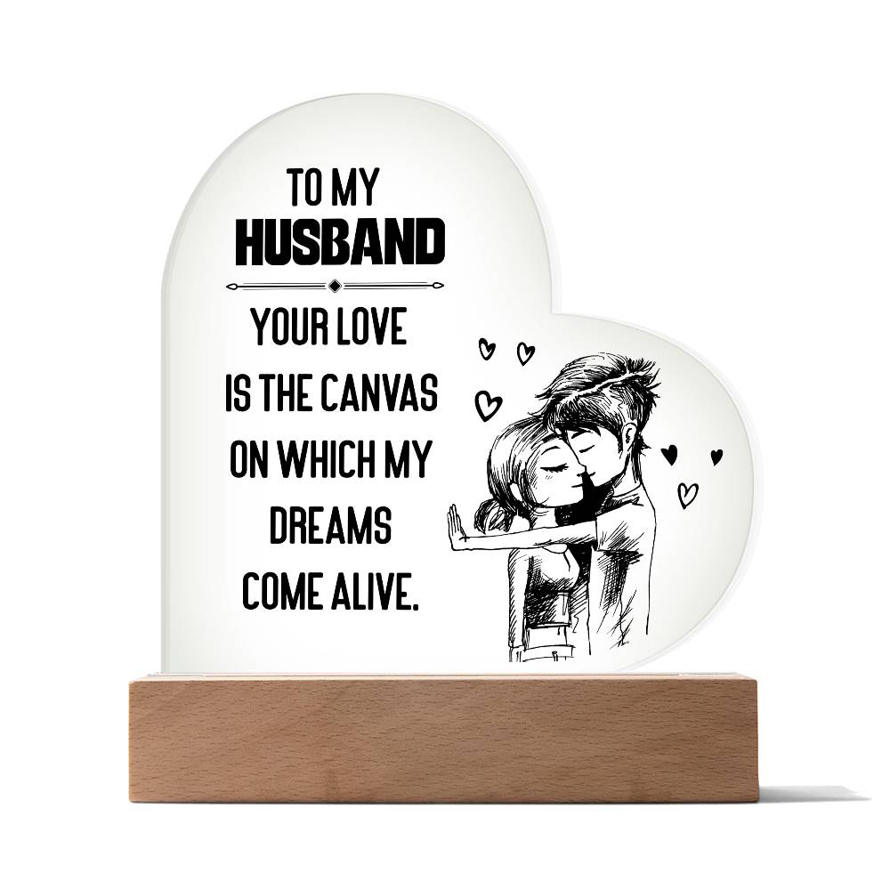 To My Husband | From your Wife | Heart Acrylic Plaque