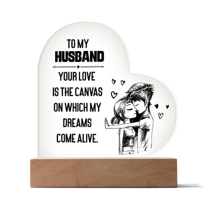 To My Husband | From your Wife | Heart Acrylic Plaque