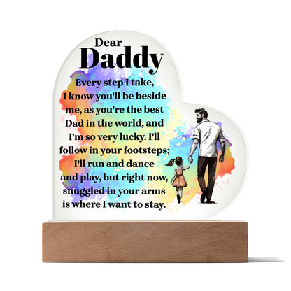 Dear Daddy | From your Daughter | Heart Acrylic Plaque